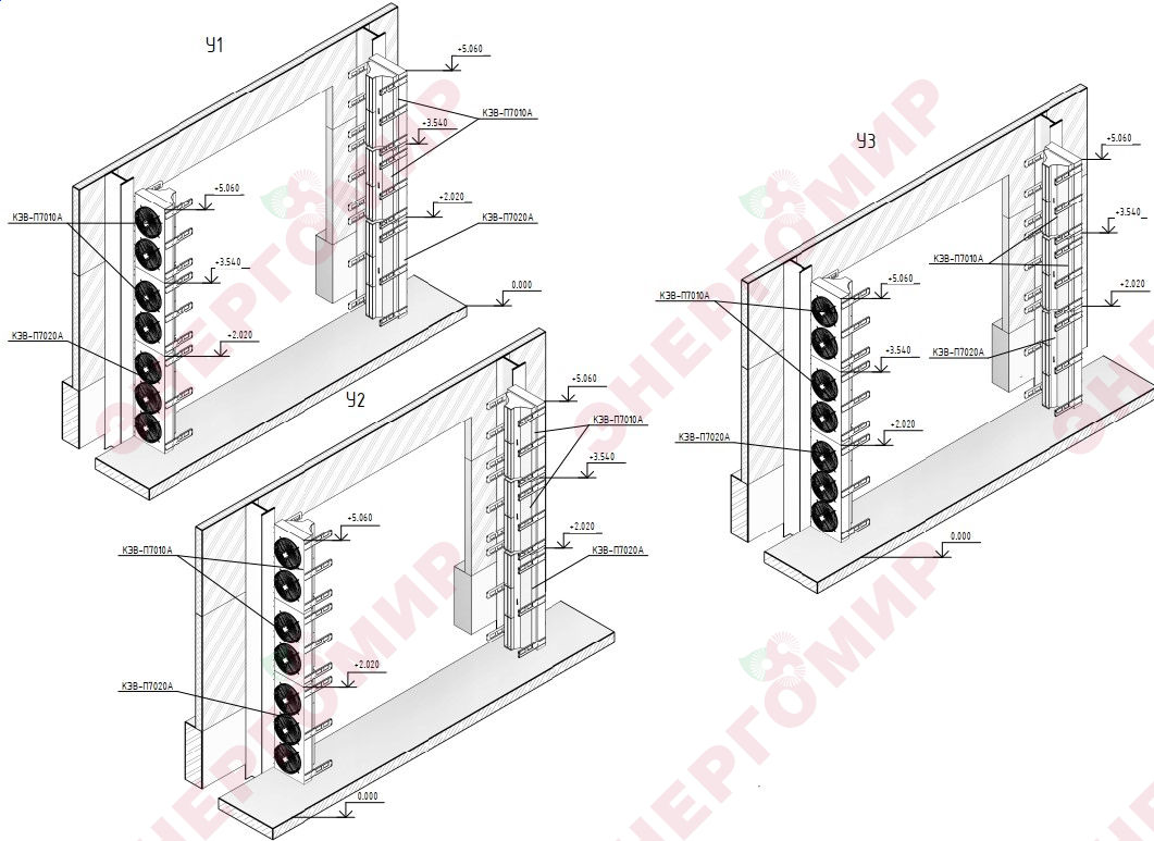 Схема размещения воздушных завес Схема размещения воздушных завес
