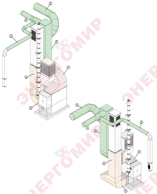 Схема изоляции воздуховодов Схема изоляции воздуховодов