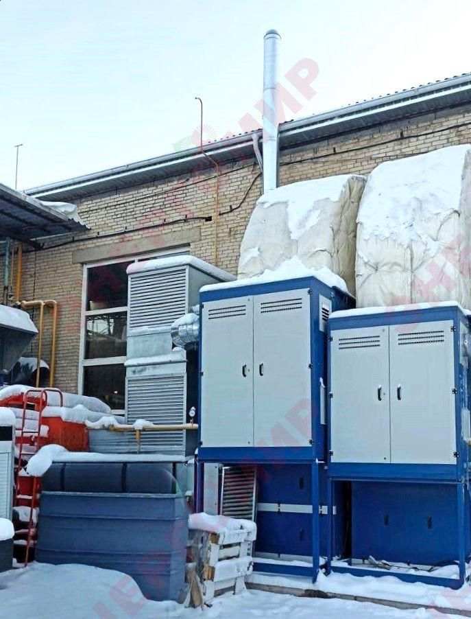 Теплогенератор ВТР уличного исполнения, установленный на объекте Теплогенератор ВТР уличного исполнения, установленный на объекте